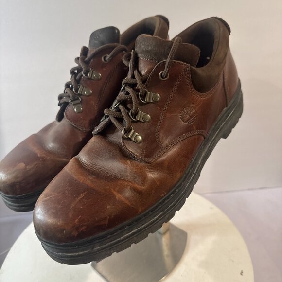 Timberland Men’s Brown Ortholite Leather Shoes Size 13 wide - Picture 1 of 8